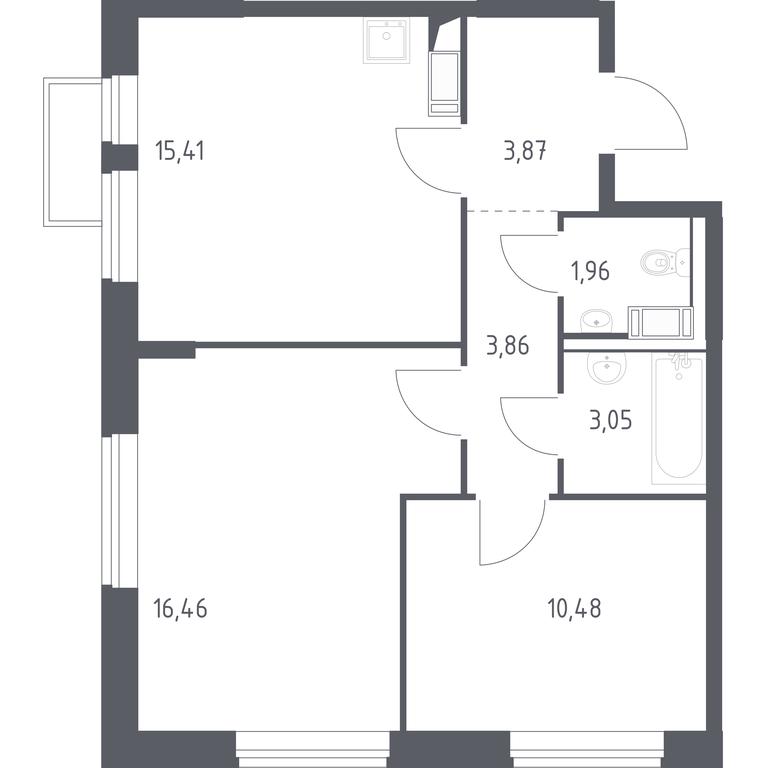 1-BD Apartment Sale, 53.8平方米 at Tomilino Park, 1-y kvartal, posyolok Zhilino-1, Lubertsy City District, Moscow Region, Russia #1 1-BD Apartment Sale, 53.8平方米 at Tomilino Park, 1-y kvartal, posyolok Zhilino-1, Lubertsy City District, Moscow Region, Russia #1
