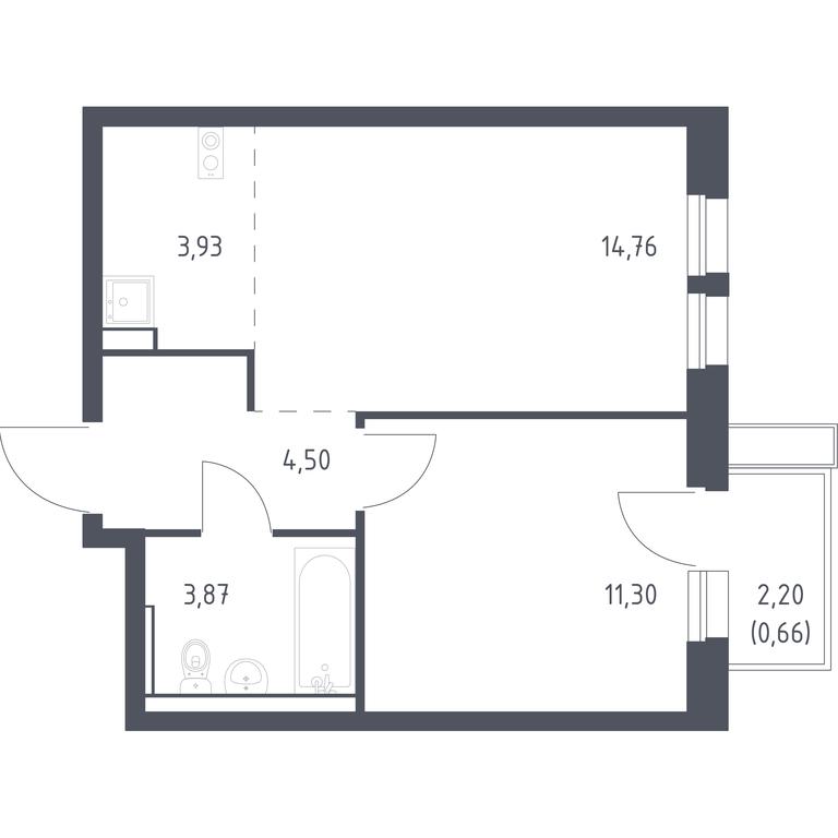Apartment Sale, 38.5平方米 at Kvartal Aviatorov, ulitsa Koldunova, Aviatorov Microdistrict, Balashikha, Moscow Region, Russia #1