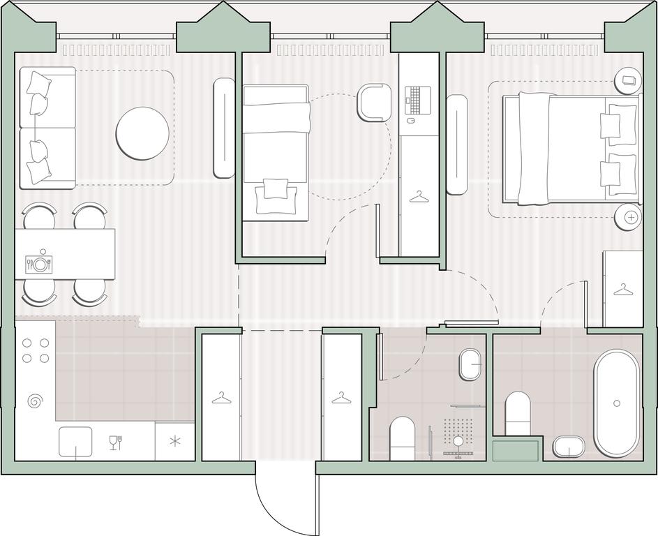 2-BD Apartment Sale, 54.7 sq. m. at Sreda na Lobachevskogo, Ochakovskoye Highway, Moscow, Russia #1