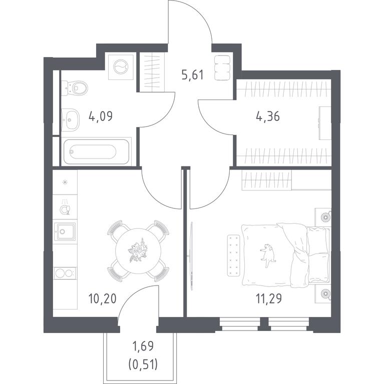 Apartment Sale, 36.06平方米 at Kosmicheskiy kvartal, M.K. Tikhonravova Street, Yubileyniy Microdistrict, Korolyov, Moscow Region, Russia #1 Apartment Sale, 36.06平方米 at Kosmicheskiy kvartal, M.K. Tikhonravova Street, Yubileyniy Microdistrict, Korolyov, Moscow Region, Russia #1