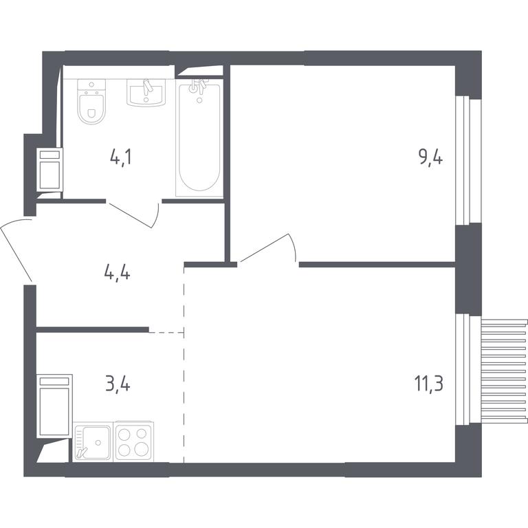 Apartment Sale, 32.1 sq. m. at Mytishchi Park, Silikatnaya ulitsa, 41к3, Mytischi, Moscow Region, Russia #1 Apartment Sale, 32.1 sq. m. at Mytishchi Park, Silikatnaya ulitsa, 41к3, Mytischi, Moscow Region, Russia #1