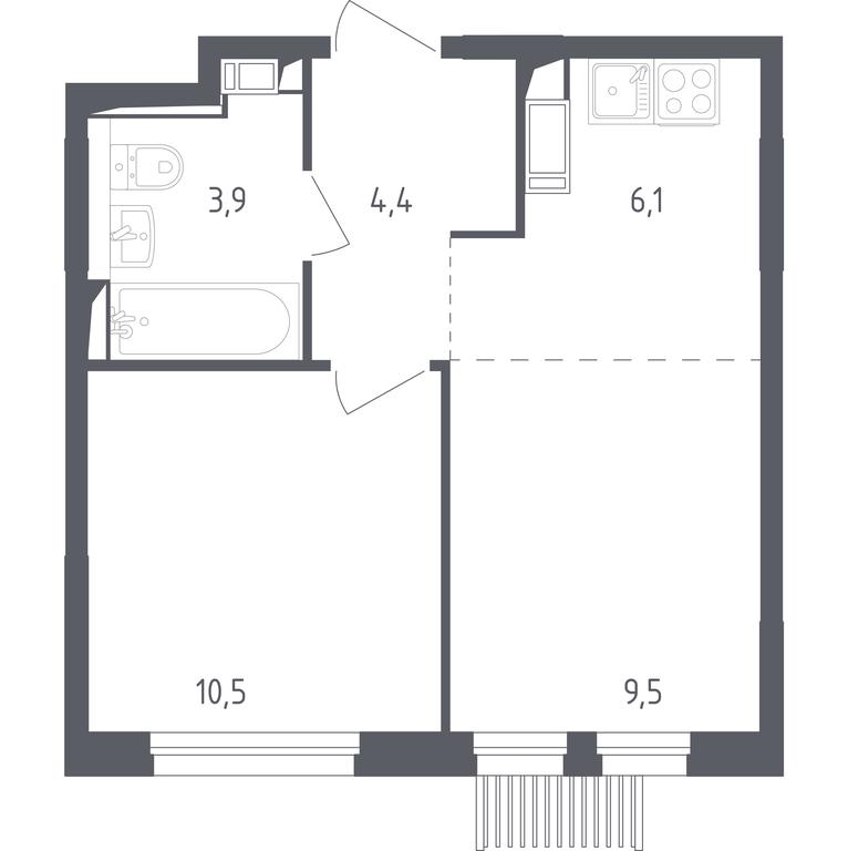 Apartment Sale, 33.8 sq. m. at Mytishchi Park, Silikatnaya ulitsa, 41к3, Mytischi, Moscow Region, Russia #1 Apartment Sale, 33.8 sq. m. at Mytishchi Park, Silikatnaya ulitsa, 41к3, Mytischi, Moscow Region, Russia #1