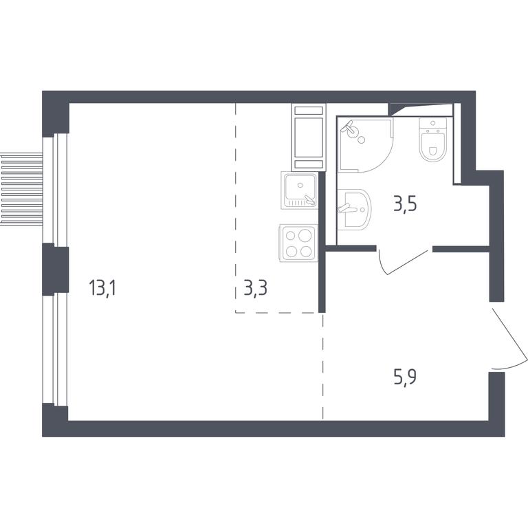 Apartment Sale, 25.4平方米 at Mytishchi Park, Silikatnaya ulitsa, 41к3, Mytischi, Moscow Region, Russia #1 Apartment Sale, 25.4平方米 at Mytishchi Park, Silikatnaya ulitsa, 41к3, Mytischi, Moscow Region, Russia #1