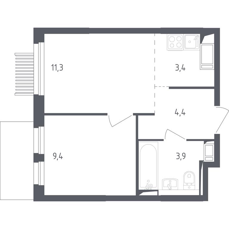 Apartment Sale, 31.7 sq. m. at Mytishchi Park, Silikatnaya ulitsa, 41к3, Mytischi, Moscow Region, Russia #1 Apartment Sale, 31.7 sq. m. at Mytishchi Park, Silikatnaya ulitsa, 41к3, Mytischi, Moscow Region, Russia #1