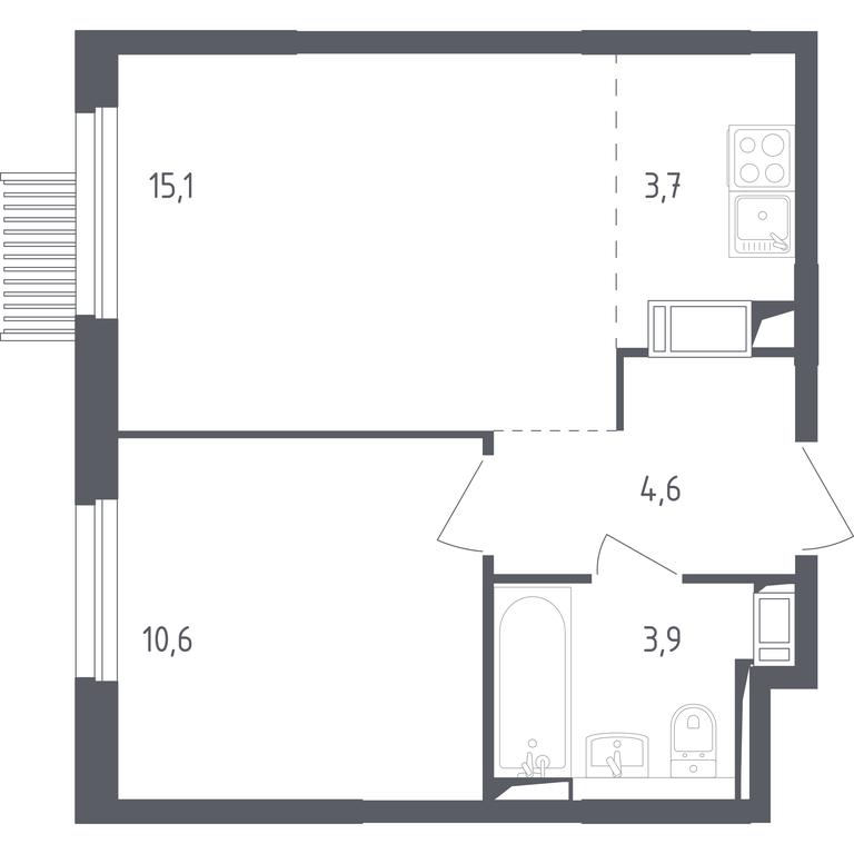 Apartment Sale, 37.3 sq. m. at Mytishchi Park, Silikatnaya ulitsa, 41к3, Mytischi, Moscow Region, Russia #1 Apartment Sale, 37.3 sq. m. at Mytishchi Park, Silikatnaya ulitsa, 41к3, Mytischi, Moscow Region, Russia #1