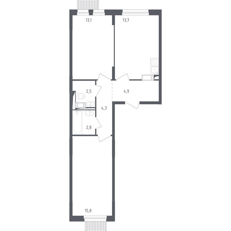 1-BD Apartment Sale, 56平方米 at Mytishchi Park, Silikatnaya ulitsa, 41к3, Mytischi, Moscow Region, Russia #1 1-BD Apartment Sale, 56平方米 at Mytishchi Park, Silikatnaya ulitsa, 41к3, Mytischi, Moscow Region, Russia #1