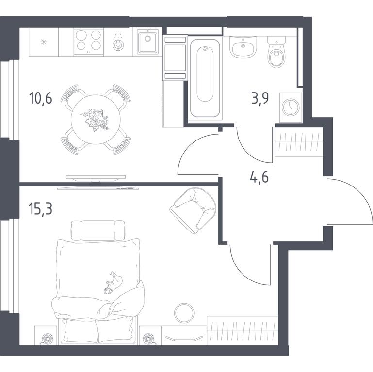Apartment Sale, 33.8 sq. m. at Mytishchi Park, Silikatnaya ulitsa, 41к3, Mytischi, Moscow Region, Russia #2