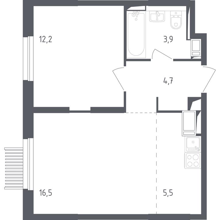 Apartment Sale, 42.6 sq. m. at Mytishchi Park, Silikatnaya ulitsa, 41к3, Mytischi, Moscow Region, Russia #1