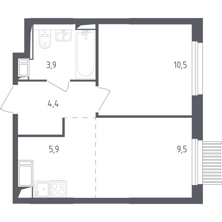 Apartment Sale, 33.5 sq. m. at Mytishchi Park, Silikatnaya ulitsa, 41к3, Mytischi, Moscow Region, Russia #1 Apartment Sale, 33.5 sq. m. at Mytishchi Park, Silikatnaya ulitsa, 41к3, Mytischi, Moscow Region, Russia #1