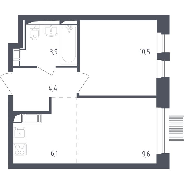 Apartment Sale, 33.8平方米 at Mytishchi Park, Silikatnaya ulitsa, 41к3, Mytischi, Moscow Region, Russia #1 Apartment Sale, 33.8平方米 at Mytishchi Park, Silikatnaya ulitsa, 41к3, Mytischi, Moscow Region, Russia #1