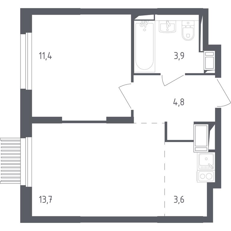 Apartment Sale, 36.9 sq. m. at Mytishchi Park, Silikatnaya ulitsa, 41к3, Mytischi, Moscow Region, Russia #1 Apartment Sale, 36.9 sq. m. at Mytishchi Park, Silikatnaya ulitsa, 41к3, Mytischi, Moscow Region, Russia #1