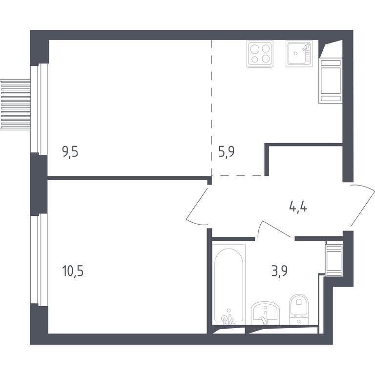 Apartment Sale, 33.5 sq. m. at Mytishchi Park, Silikatnaya ulitsa, 41к3, Mytischi, Moscow Region, Russia #1 Apartment Sale, 33.5 sq. m. at Mytishchi Park, Silikatnaya ulitsa, 41к3, Mytischi, Moscow Region, Russia #1