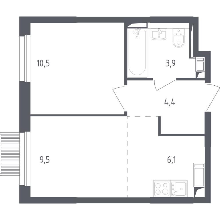 Apartment Sale, 33.9 sq. m. at Mytishchi Park, Silikatnaya ulitsa, 41к3, Mytischi, Moscow Region, Russia #1 Apartment Sale, 33.9 sq. m. at Mytishchi Park, Silikatnaya ulitsa, 41к3, Mytischi, Moscow Region, Russia #1