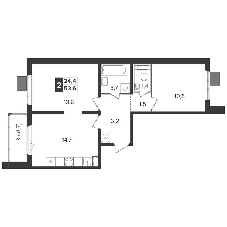 2-BD Apartment Sale, 53.5 sq. m. at Yzhnaya Bitsa, Yuzhnaya Bitsa Residential Complex, posyolok Bittsa, Leninskiy City District, Moscow Region, Russia #1 2-BD Apartment Sale, 53.5 sq. m. at Yzhnaya Bitsa, Yuzhnaya Bitsa Residential Complex, posyolok Bittsa, Leninskiy City District, Moscow Region, Russia #1