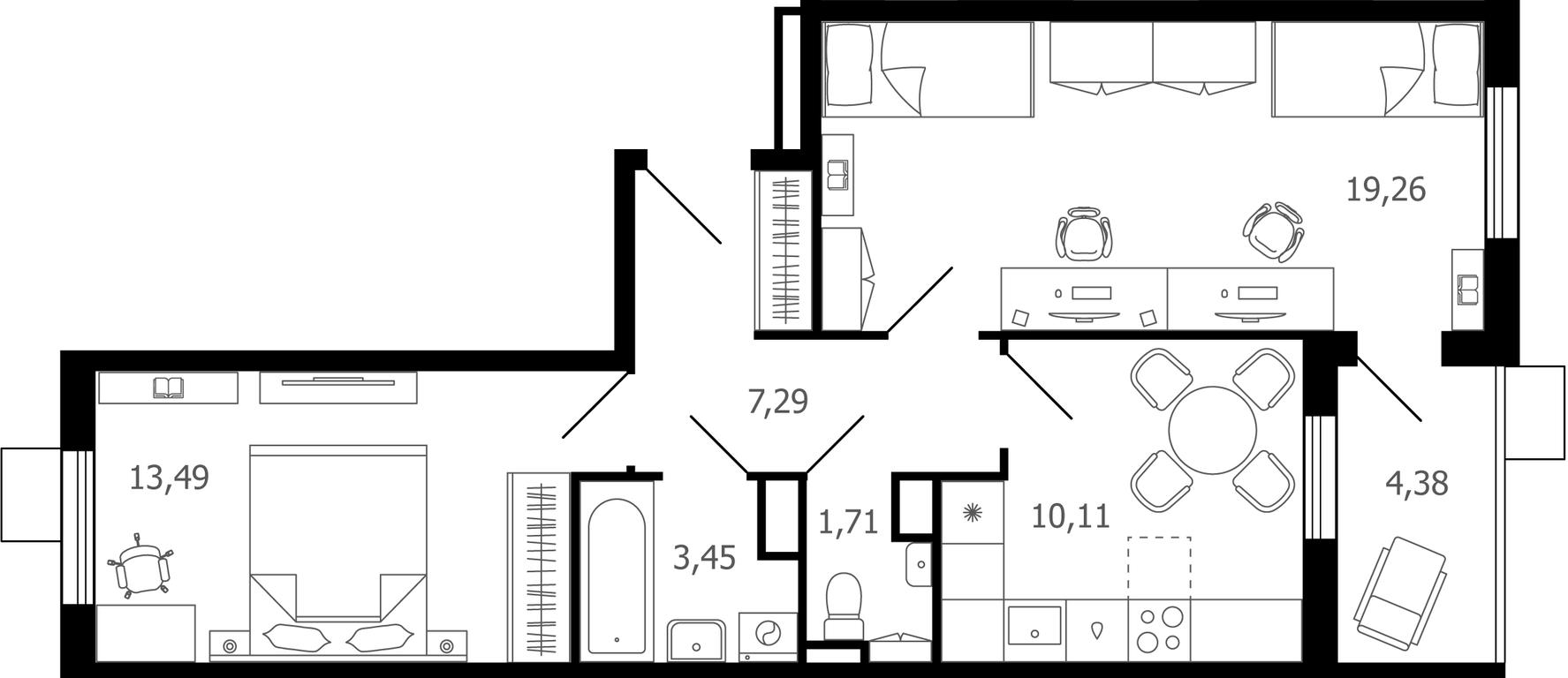 2-BD Apartment Sale, 57.6 sq. m. at Desyatka, Molodyozhnaya Street, 8, Ramenskoye, Moscow Region, Russia #1 2-BD Apartment Sale, 57.6 sq. m. at Desyatka, Molodyozhnaya Street, 8, Ramenskoye, Moscow Region, Russia #1
