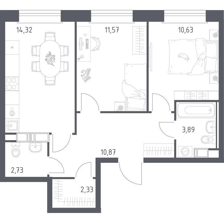 1-BD Apartment Sale, 56.34 sq. m. at Eko Bunino, prospekt Kuprina, 34к1, Sosenskoye Settlement, Moscow, Russia #1 1-BD Apartment Sale, 56.34 sq. m. at Eko Bunino, prospekt Kuprina, 34к1, Sosenskoye Settlement, Moscow, Russia #1