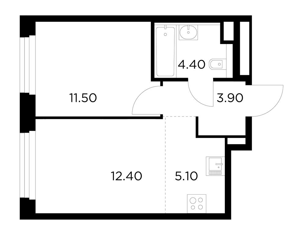 1-BD Apartment Sale, 37.3平方米 at Belyi Grad, Tsentralnaya Street, 1, Mytischi, Moscow Region, Russia #1 1-BD Apartment Sale, 37.3平方米 at Belyi Grad, Tsentralnaya Street, 1, Mytischi, Moscow Region, Russia #1