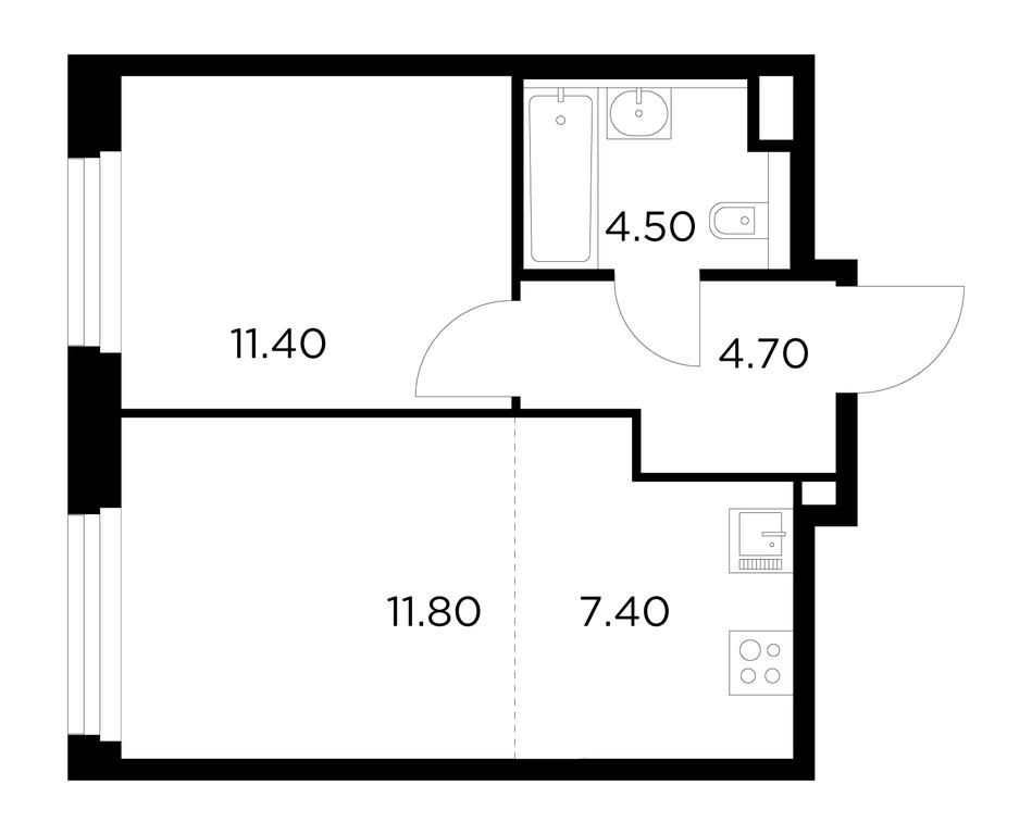 1-BD Apartment Sale, 39.8平方米 at Belyi Grad, Tsentralnaya Street, 1, Mytischi, Moscow Region, Russia #1 1-BD Apartment Sale, 39.8平方米 at Belyi Grad, Tsentralnaya Street, 1, Mytischi, Moscow Region, Russia #1