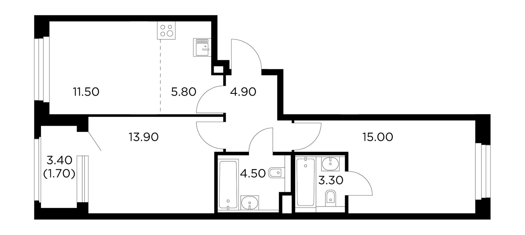 2-BD Apartment Sale, 60.6 sq. m. at Belyi Grad, Tsentralnaya Street, 1, Mytischi, Moscow Region, Russia #1 2-BD Apartment Sale, 60.6 sq. m. at Belyi Grad, Tsentralnaya Street, 1, Mytischi, Moscow Region, Russia #1