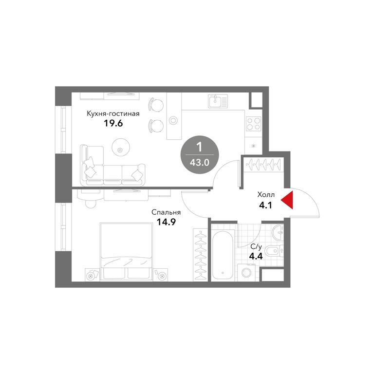 1-BD Apartment Sale, 43.2 sq. m. at Voxhall, Letnikovskaya Street, 4с2, Moscow, Russia #1 1-BD Apartment Sale, 43.2 sq. m. at Voxhall, Letnikovskaya Street, 4с2, Moscow, Russia #1