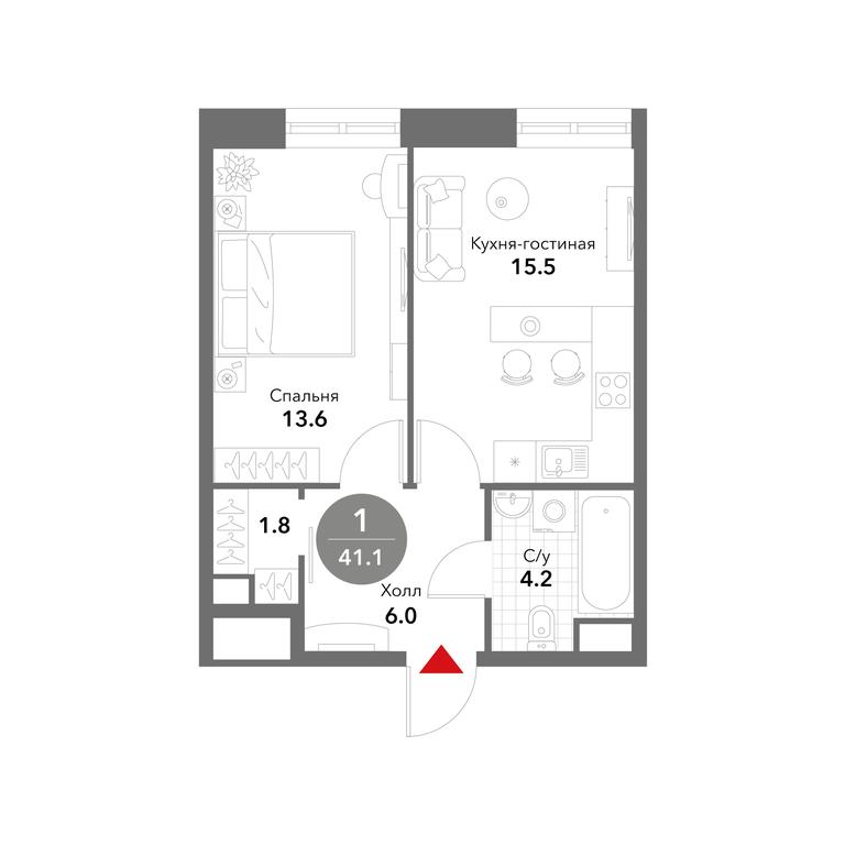 1-BD Apartment Sale, 41.2平方米 at Voxhall, Letnikovskaya Street, 4с2, Moscow, Russia #1 1-BD Apartment Sale, 41.2平方米 at Voxhall, Letnikovskaya Street, 4с2, Moscow, Russia #1