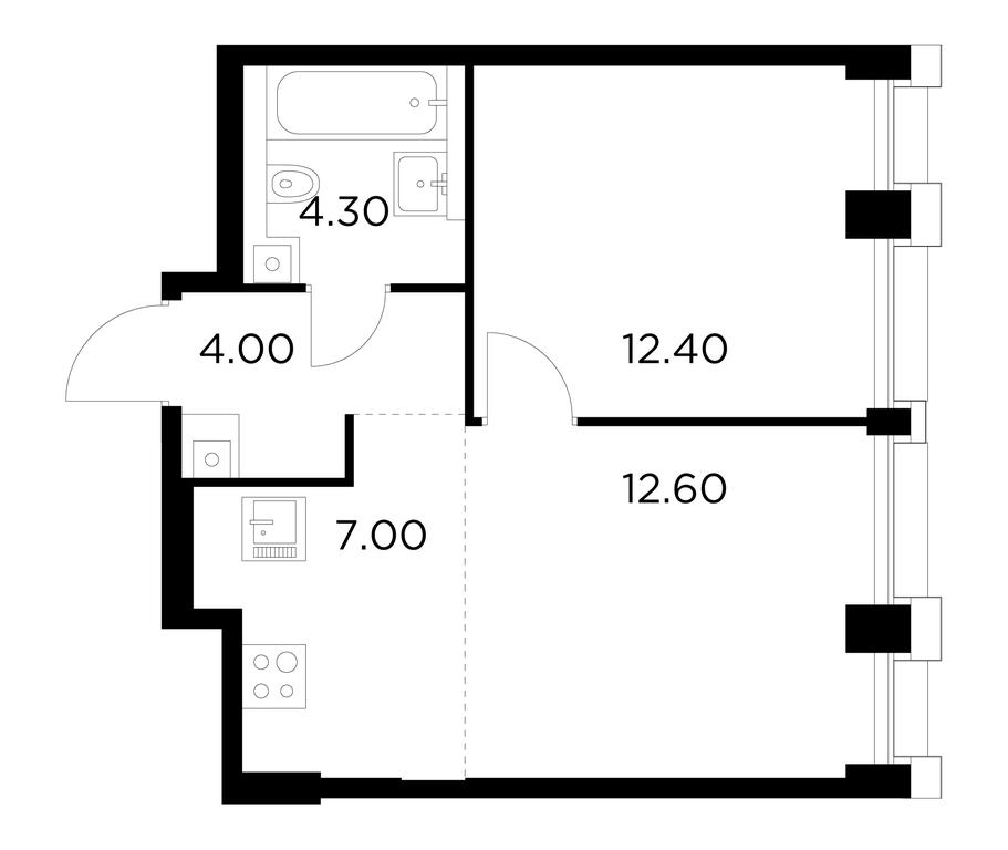 1-BD Apartment Sale, 40.3 sq. m. at Injoy, Admirala Makarova Street, 2с1, Moscow, Russia #1 1-BD Apartment Sale, 40.3 sq. m. at Injoy, Admirala Makarova Street, 2с1, Moscow, Russia #1