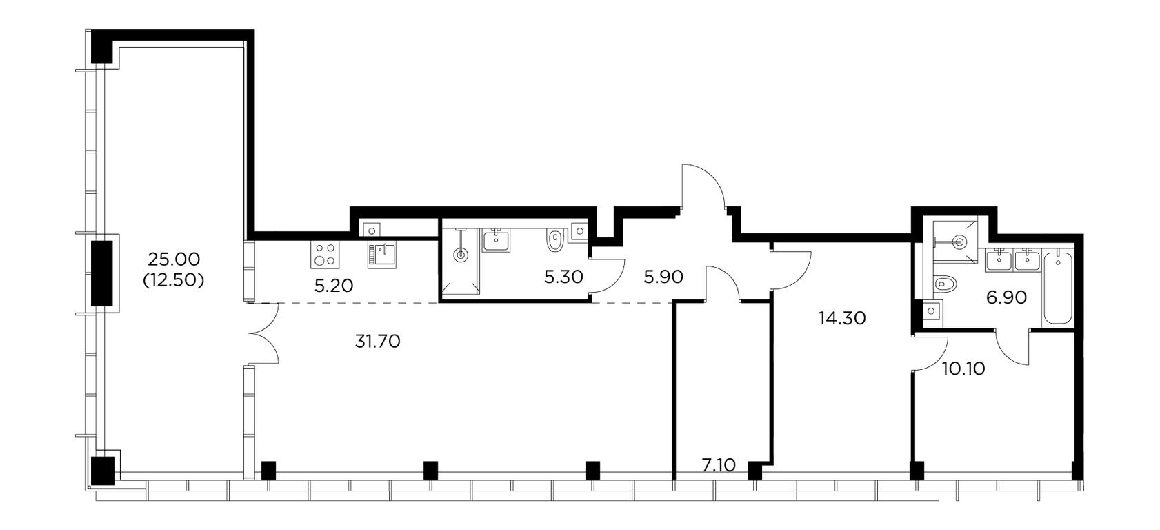 1-BD Apartment Sale, 99 sq. m. at Injoy, Admirala Makarova Street, 2с1, Moscow, Russia #1