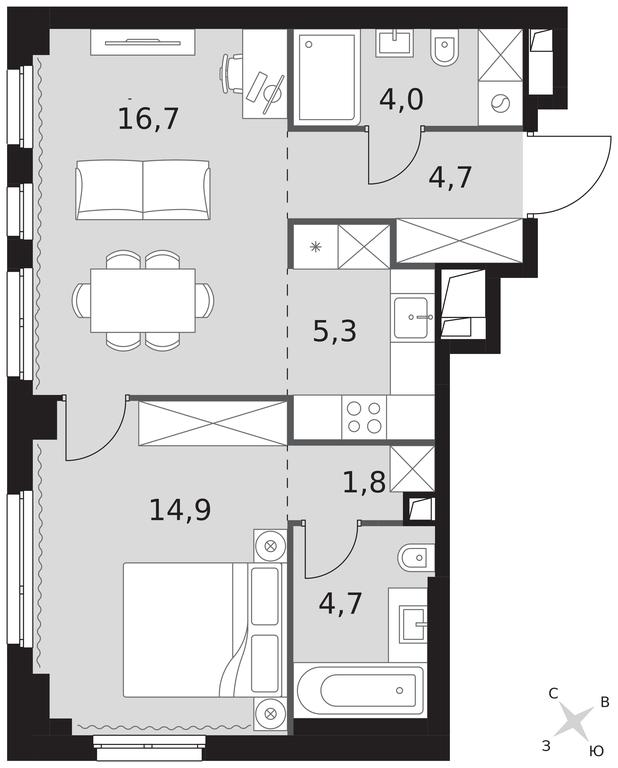 2-BD Apartment Sale, 52.1 sq. m. at Sydney City, Shenogina Street, 2, Moscow, Russia #1 2-BD Apartment Sale, 52.1 sq. m. at Sydney City, Shenogina Street, 2, Moscow, Russia #1