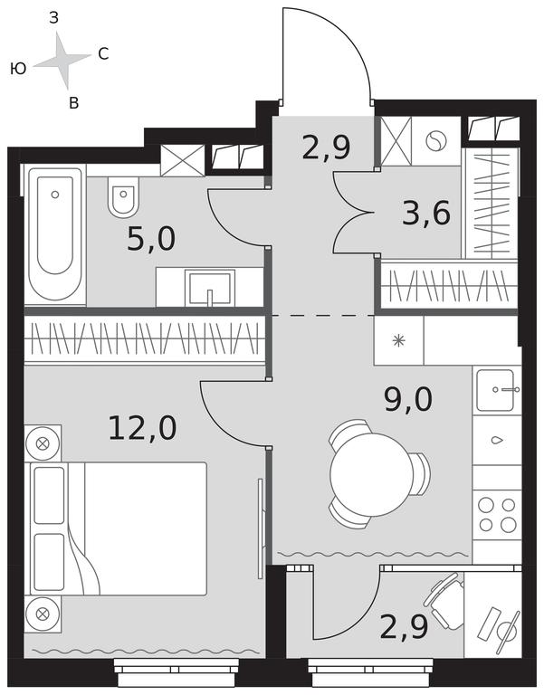 1-BD Apartment Sale, 35.4平方米 at Sydney City, Shenogina Street, 2, Moscow, Russia #1 1-BD Apartment Sale, 35.4平方米 at Sydney City, Shenogina Street, 2, Moscow, Russia #1