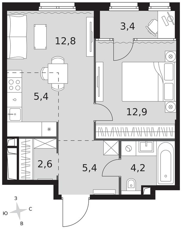 2-BD Apartment Sale, 46.7 sq. m. at Sydney City, Shenogina Street, 2, Moscow, Russia #1 2-BD Apartment Sale, 46.7 sq. m. at Sydney City, Shenogina Street, 2, Moscow, Russia #1
