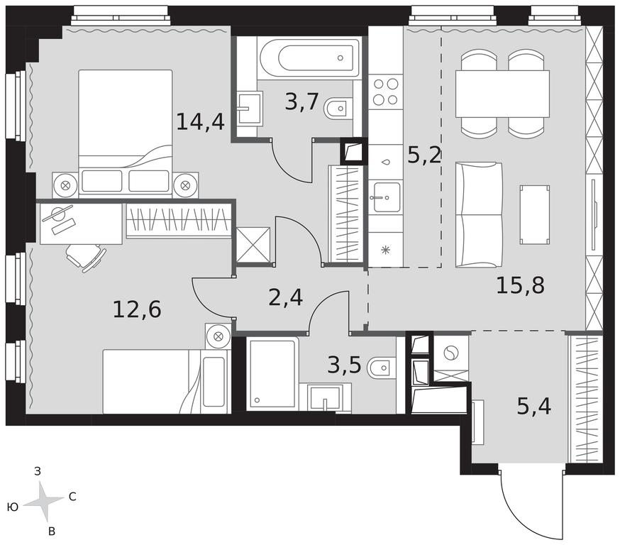 3-BD Apartment Sale, 63 sq. m. at Sydney City, Shenogina Street, 2, Moscow, Russia #1 3-BD Apartment Sale, 63 sq. m. at Sydney City, Shenogina Street, 2, Moscow, Russia #1