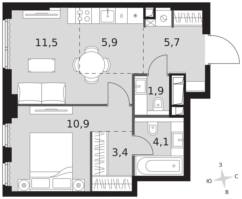 2-BD Apartment Sale, 43.4平方米 at Sydney City, Shenogina Street, 2, Moscow, Russia #1 2-BD Apartment Sale, 43.4平方米 at Sydney City, Shenogina Street, 2, Moscow, Russia #1