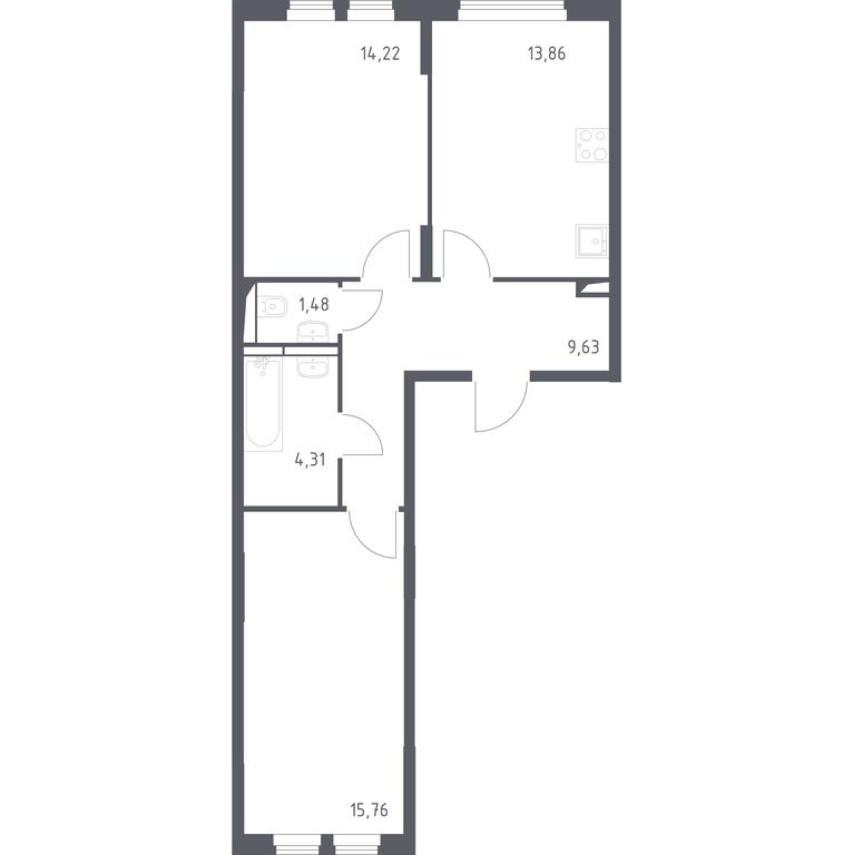 1-BD Apartment Sale, 59.26 sq. m. at Ostafevo, Ostafyevskoe Highway, 12к1, Ryazanovskoe Settlement, Moscow, Russia #1 1-BD Apartment Sale, 59.26 sq. m. at Ostafevo, Ostafyevskoe Highway, 12к1, Ryazanovskoe Settlement, Moscow, Russia #1