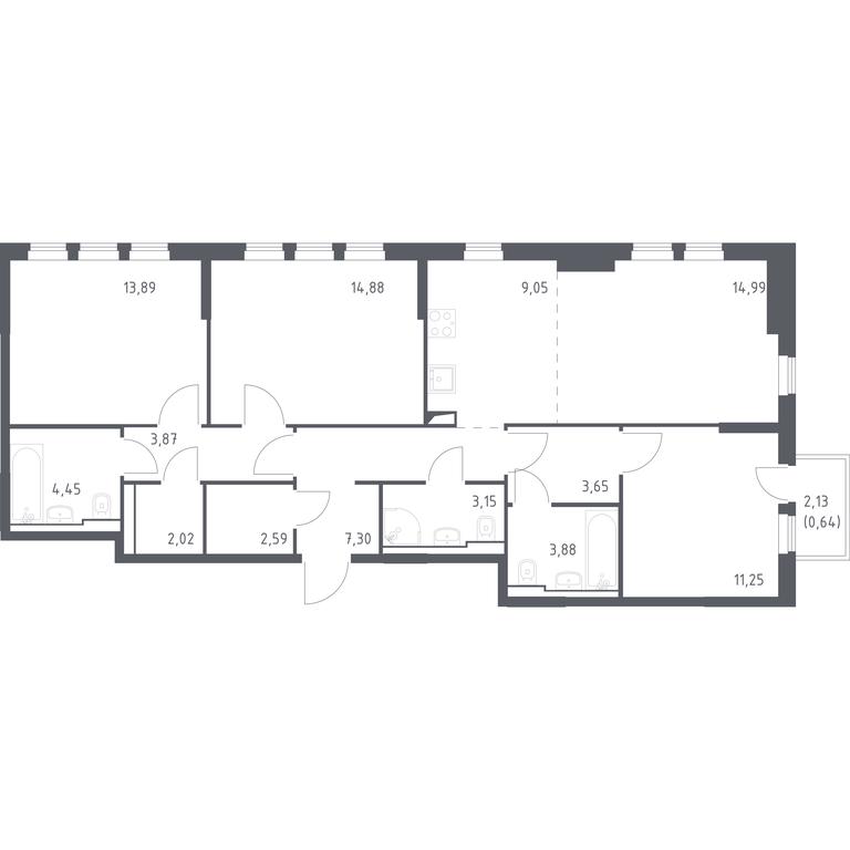 2-BD Apartment Sale, 95.61 sq. m. at Ostafevo, Ostafyevskoe Highway, 12к1, Ryazanovskoe Settlement, Moscow, Russia #1 2-BD Apartment Sale, 95.61 sq. m. at Ostafevo, Ostafyevskoe Highway, 12к1, Ryazanovskoe Settlement, Moscow, Russia #1