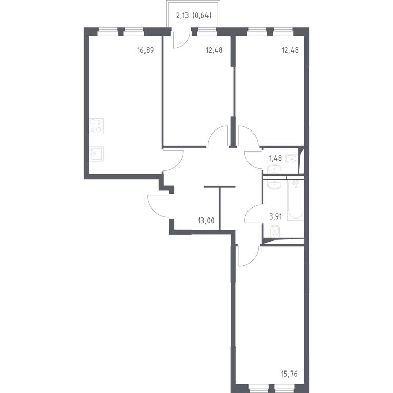 Продажа 2-комн. квартиры, 76,64 м² в ЖК «Остафьево», Остафьевское шоссе, 12к1, поселение Рязановское, Москва, Россия #1