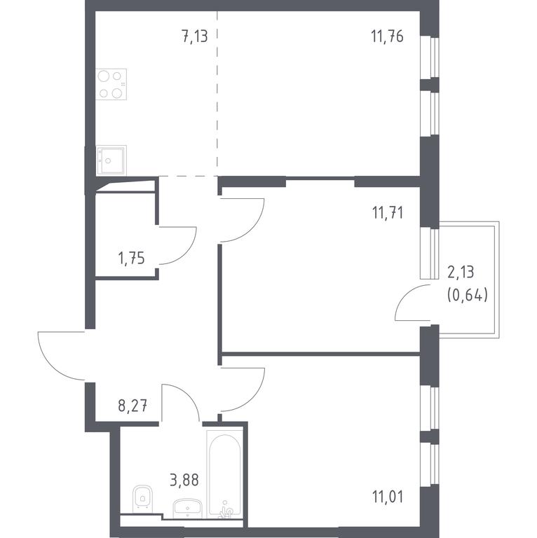 1-BD Apartment Sale, 56.15 sq. m. at Ostafevo, Ostafyevskoe Highway, 12к1, Ryazanovskoe Settlement, Moscow, Russia #1 1-BD Apartment Sale, 56.15 sq. m. at Ostafevo, Ostafyevskoe Highway, 12к1, Ryazanovskoe Settlement, Moscow, Russia #1