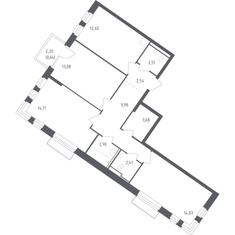 2-BD Apartment Sale, 79.22 sq. m. at Rublevskiy Kvartal, Laykovo Green Quarter, zhiloy kompleks Gorod-sobytiye Laykovo, selo Laykovo, Odintsovskiy City District, Moscow Region, Russia #1