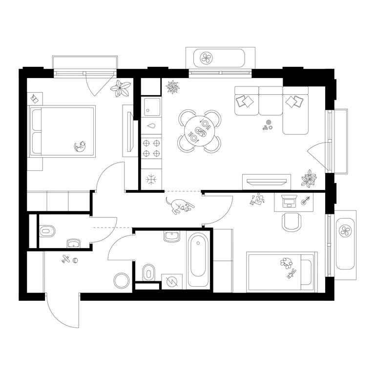2-BD Apartment Sale, 50.5平方米 at Ilinskie Luga, Zapovednaya Street, 1, posyolok Ilyinskoye-Usovo, Krasnogorsk City District, Moscow Region, Russia #1