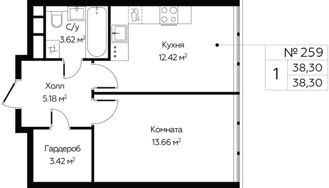 Apartment Sale, 38.3平方米 at MirrorZdanie, Oktyabrskaya Street, 98, Moscow, Russia #1 Apartment Sale, 38.3平方米 at MirrorZdanie, Oktyabrskaya Street, 98, Moscow, Russia #1