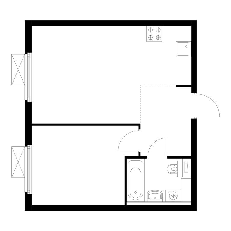 1-BD Apartment Sale, 41.98 sq. m. at Pervyi Dubrovskiy, Novoostapovskaya Street, 1с4, Moscow, Russia #1