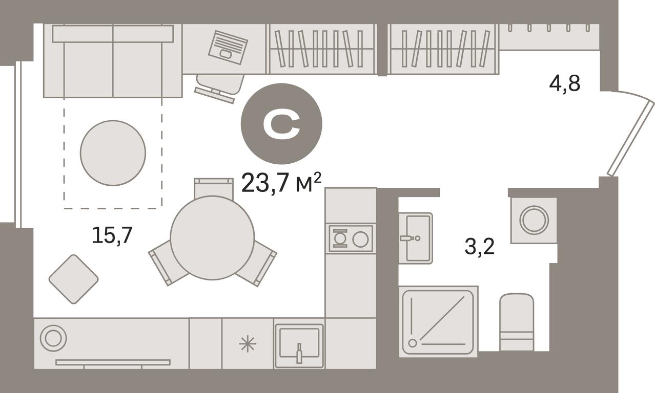 Apartment Sale, 23.7 sq. m. at Kvartal Gercena, zhiloy kompleks Kvartal Gertsena, Moscow, Russia #1