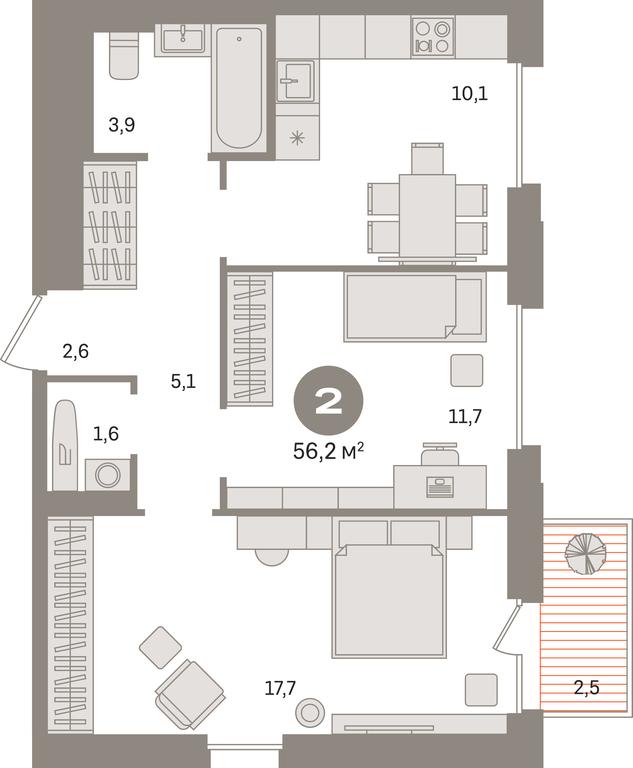 2-BD Apartment Sale, 56.2 sq. m. at Kvartal Gercena, zhiloy kompleks Kvartal Gertsena, Moscow, Russia #1 2-BD Apartment Sale, 56.2 sq. m. at Kvartal Gercena, zhiloy kompleks Kvartal Gertsena, Moscow, Russia #1