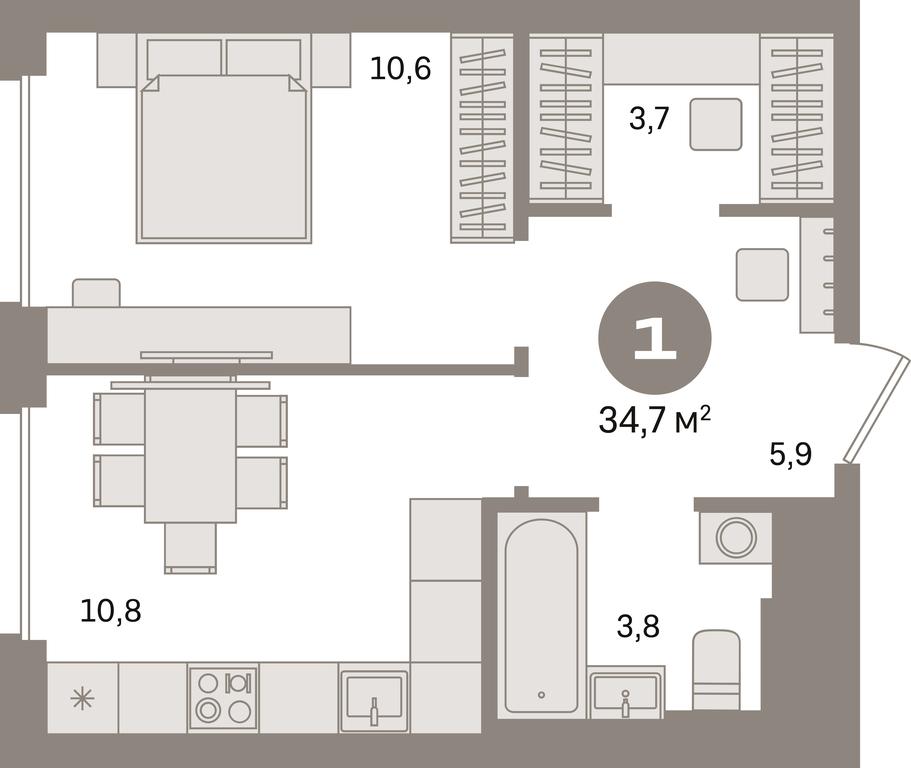 1-BD Apartment Sale, 34.7 sq. m. at Kvartal Gercena, zhiloy kompleks Kvartal Gertsena, Moscow, Russia #1 1-BD Apartment Sale, 34.7 sq. m. at Kvartal Gercena, zhiloy kompleks Kvartal Gertsena, Moscow, Russia #1