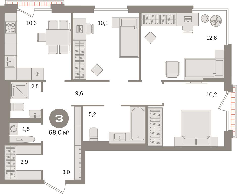3-BD Apartment Sale, 68 sq. m. at Kvartal Gercena, zhiloy kompleks Kvartal Gertsena, Moscow, Russia #1 3-BD Apartment Sale, 68 sq. m. at Kvartal Gercena, zhiloy kompleks Kvartal Gertsena, Moscow, Russia #1