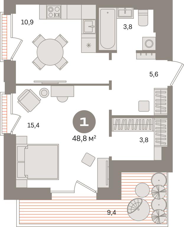 1-BD Apartment Sale, 48.8 sq. m. at Kvartal Gercena, zhiloy kompleks Kvartal Gertsena, Moscow, Russia #1 1-BD Apartment Sale, 48.8 sq. m. at Kvartal Gercena, zhiloy kompleks Kvartal Gertsena, Moscow, Russia #1