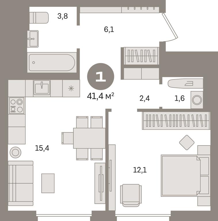 1-BD Apartment Sale, 41.4 sq. m. at Kvartal Gercena, zhiloy kompleks Kvartal Gertsena, Moscow, Russia #1 1-BD Apartment Sale, 41.4 sq. m. at Kvartal Gercena, zhiloy kompleks Kvartal Gertsena, Moscow, Russia #1