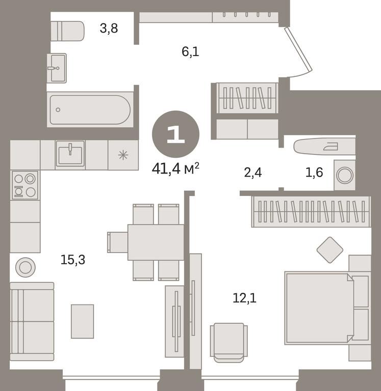 1-BD Apartment Sale, 41.4 sq. m. at Kvartal Gercena, zhiloy kompleks Kvartal Gertsena, Moscow, Russia #1 1-BD Apartment Sale, 41.4 sq. m. at Kvartal Gercena, zhiloy kompleks Kvartal Gertsena, Moscow, Russia #1