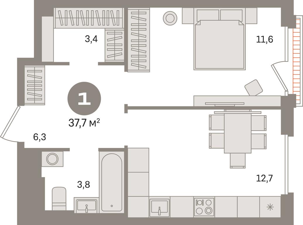 1-BD Apartment Sale, 37.7 sq. m. at Kvartal Gercena, zhiloy kompleks Kvartal Gertsena, Moscow, Russia #1 1-BD Apartment Sale, 37.7 sq. m. at Kvartal Gercena, zhiloy kompleks Kvartal Gertsena, Moscow, Russia #1
