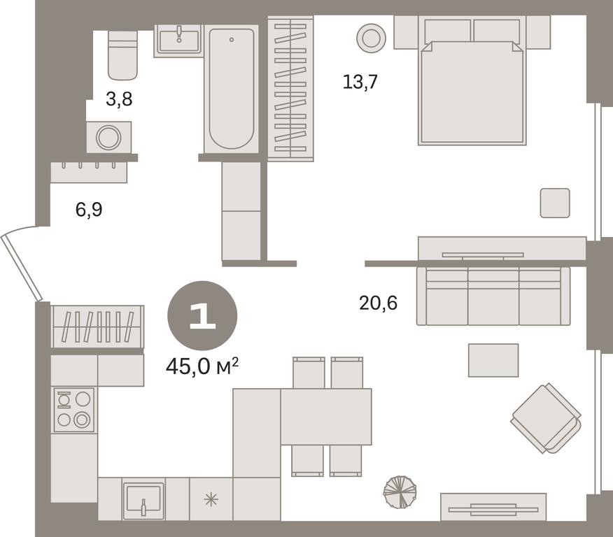 1-BD Apartment Sale, 45 sq. m. at Kvartal Gercena, zhiloy kompleks Kvartal Gertsena, Moscow, Russia #1 1-BD Apartment Sale, 45 sq. m. at Kvartal Gercena, zhiloy kompleks Kvartal Gertsena, Moscow, Russia #1