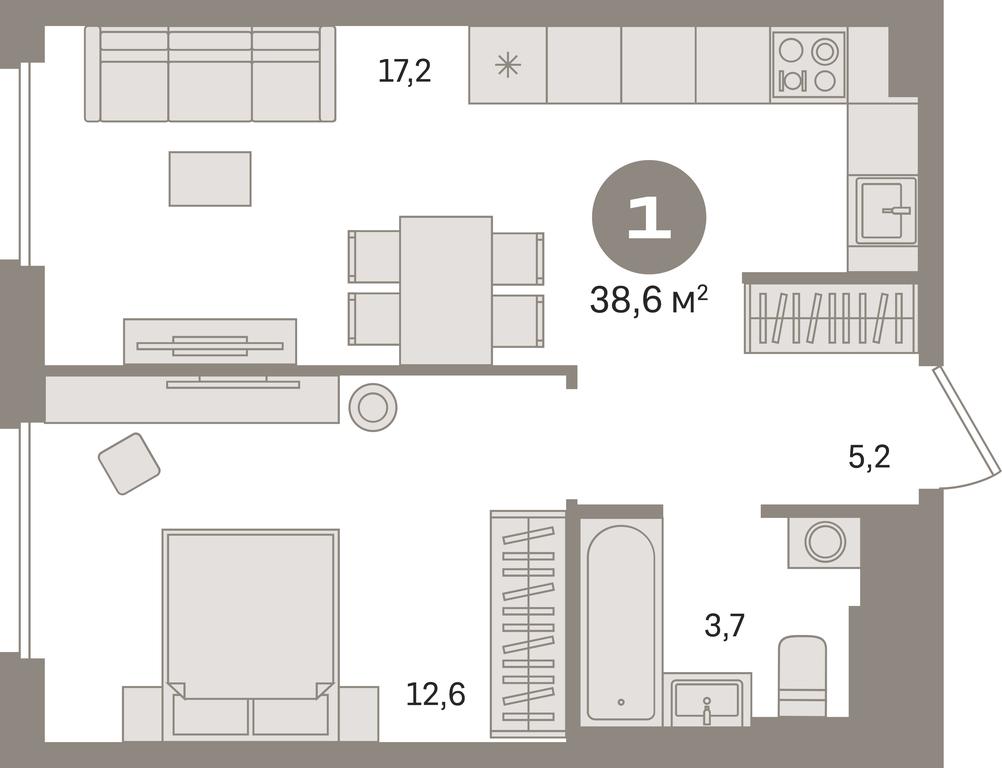 1-BD Apartment Sale, 38.6 sq. m. at Kvartal Gercena, zhiloy kompleks Kvartal Gertsena, Moscow, Russia #1 1-BD Apartment Sale, 38.6 sq. m. at Kvartal Gercena, zhiloy kompleks Kvartal Gertsena, Moscow, Russia #1
